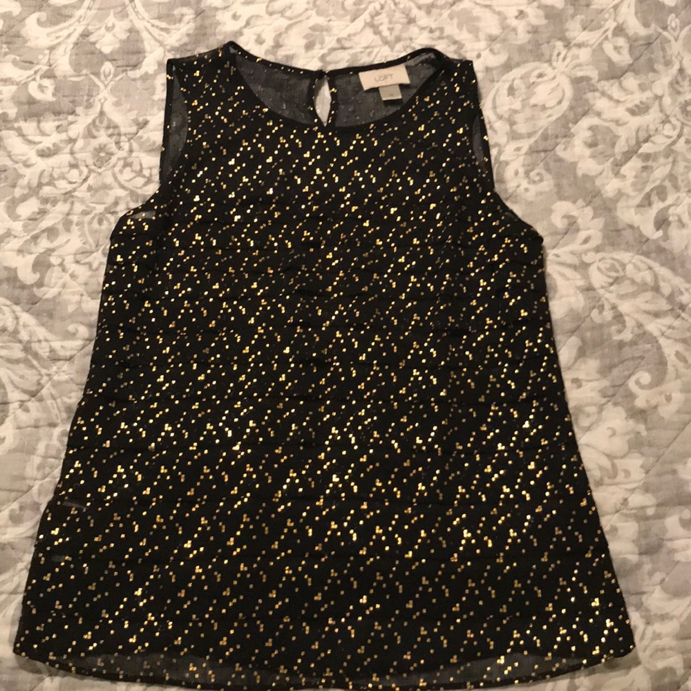 Sheer Black & Gold Tank Top